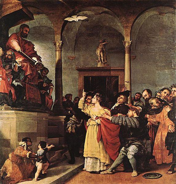 Lorenzo Lotto St Lucy before the Judge china oil painting image